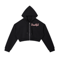 Two-Piece Beautiful Cropped Zip-Up Hoodie