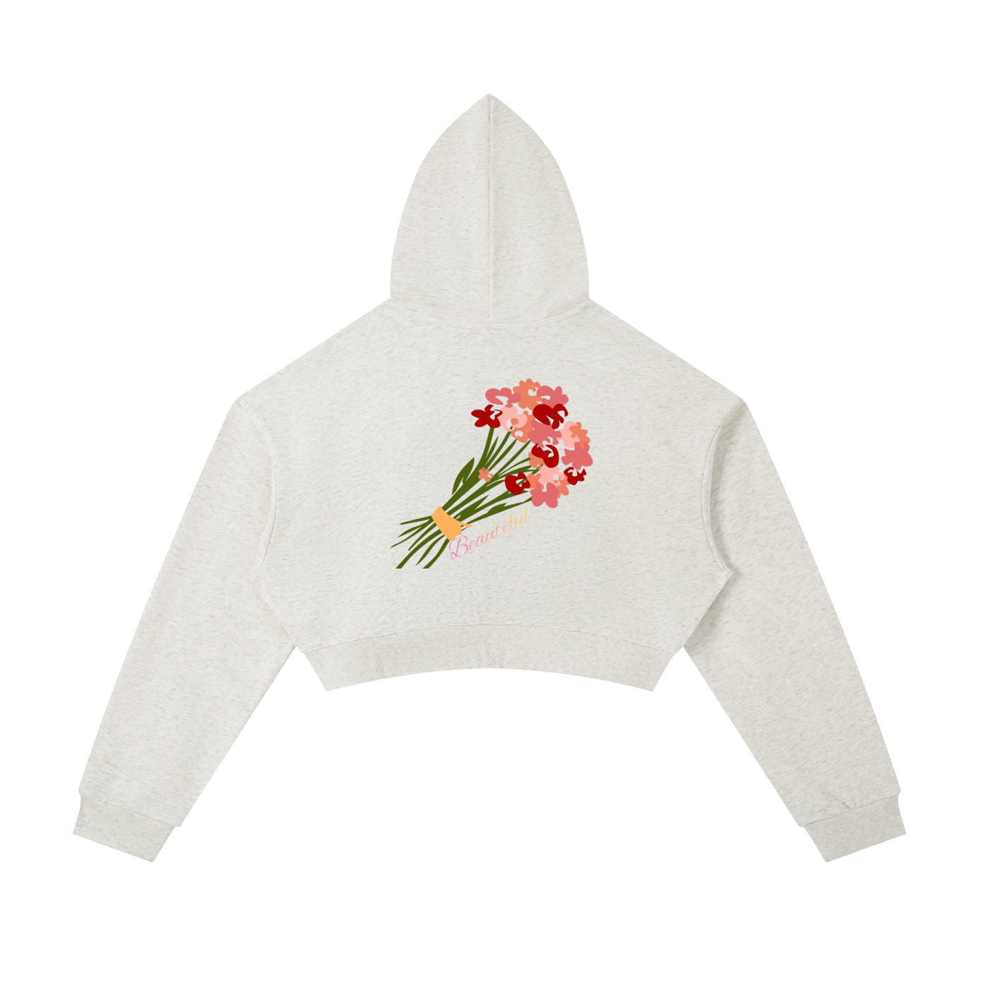 Two-Piece Beautiful Cropped Zip-Up Hoodie