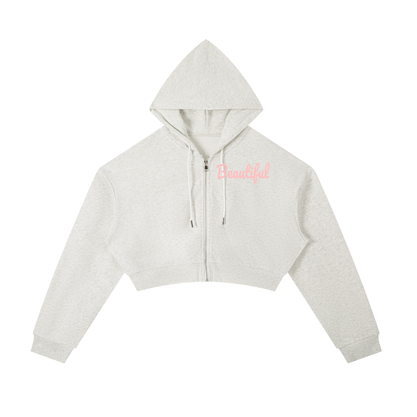 Two-Piece Beautiful Cropped Zip-Up Hoodie