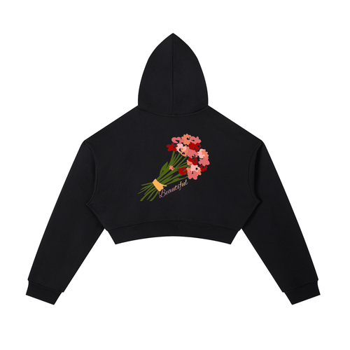 Two-Piece Beautiful Cropped Zip-Up Hoodie