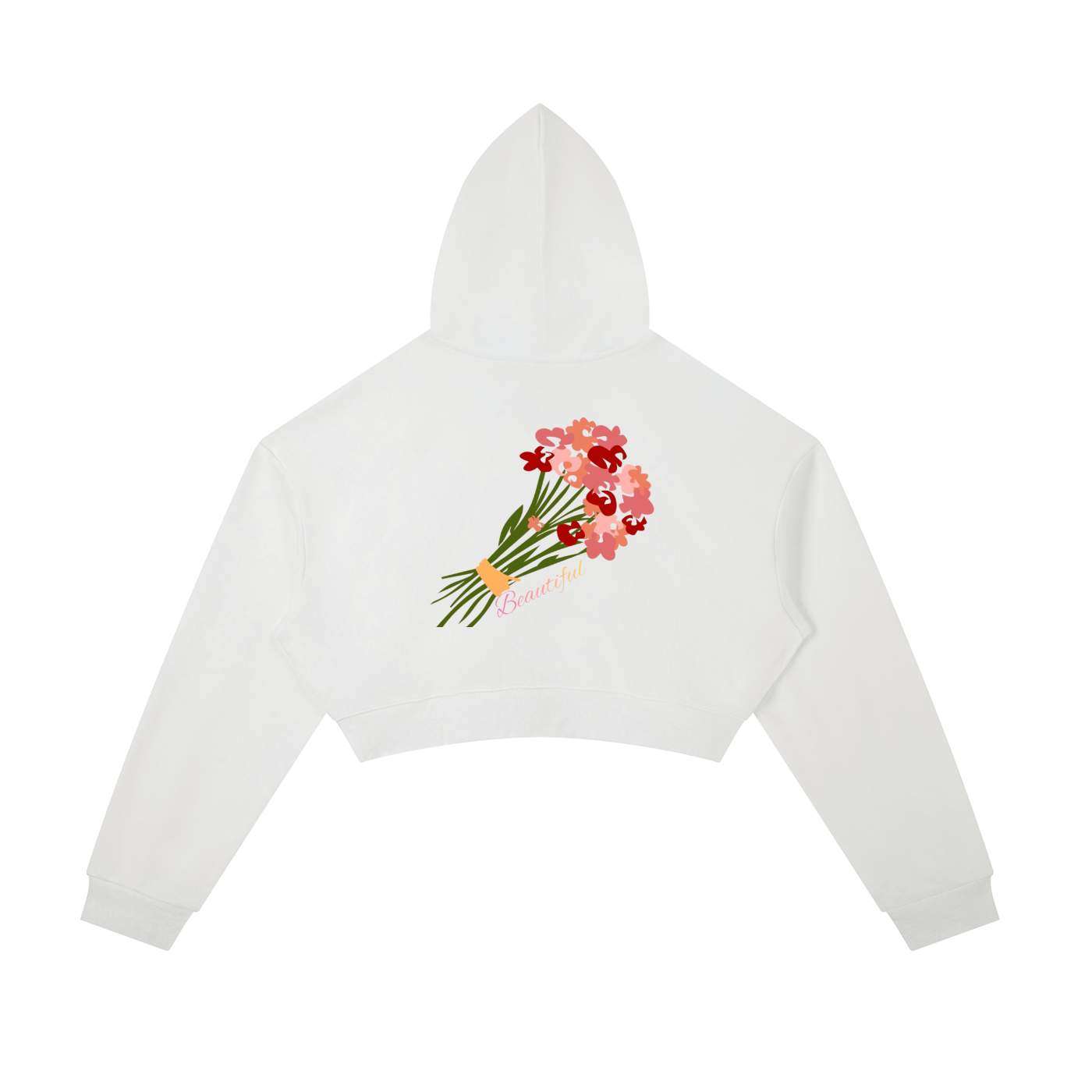 Two-Piece Beautiful Cropped Zip-Up Hoodie