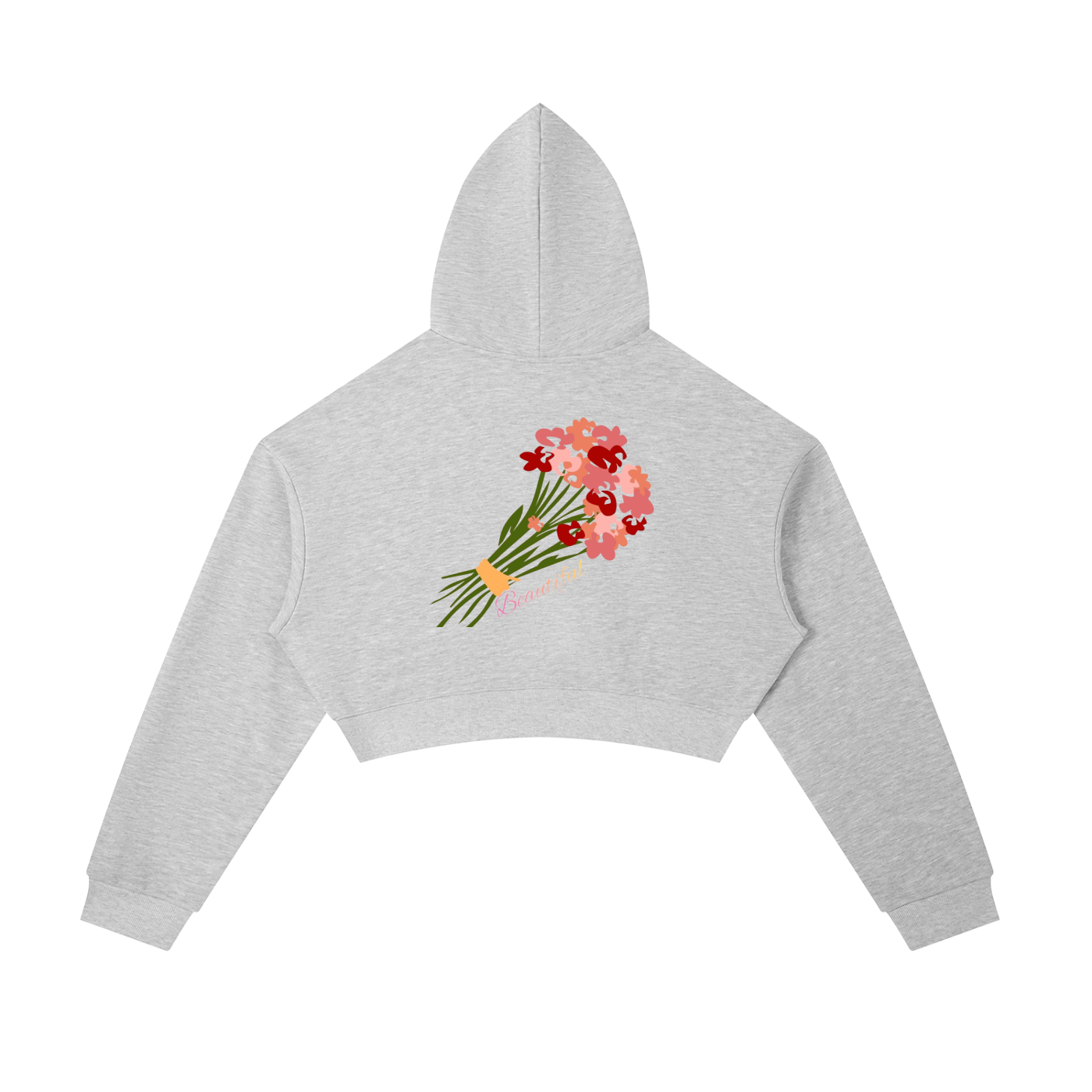 Two-Piece Beautiful Cropped Zip-Up Hoodie